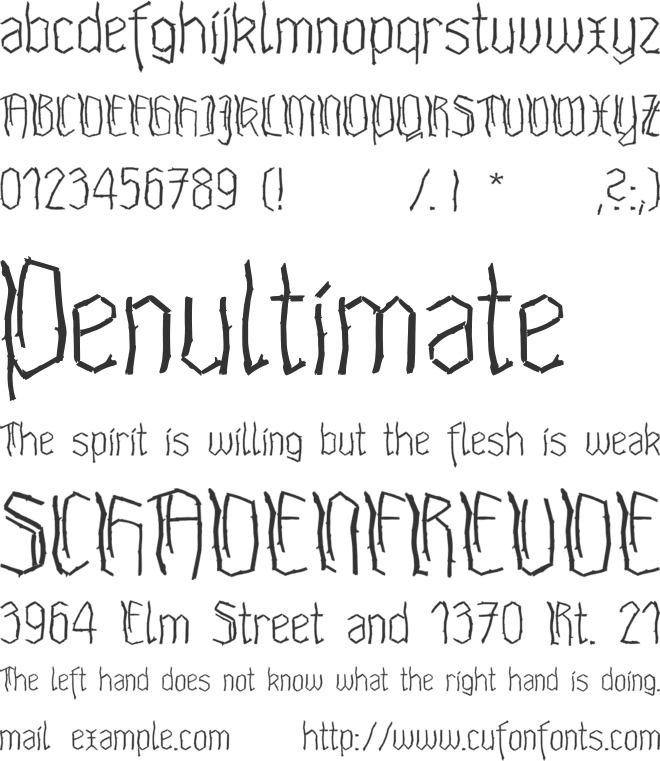 Waldschraz font preview