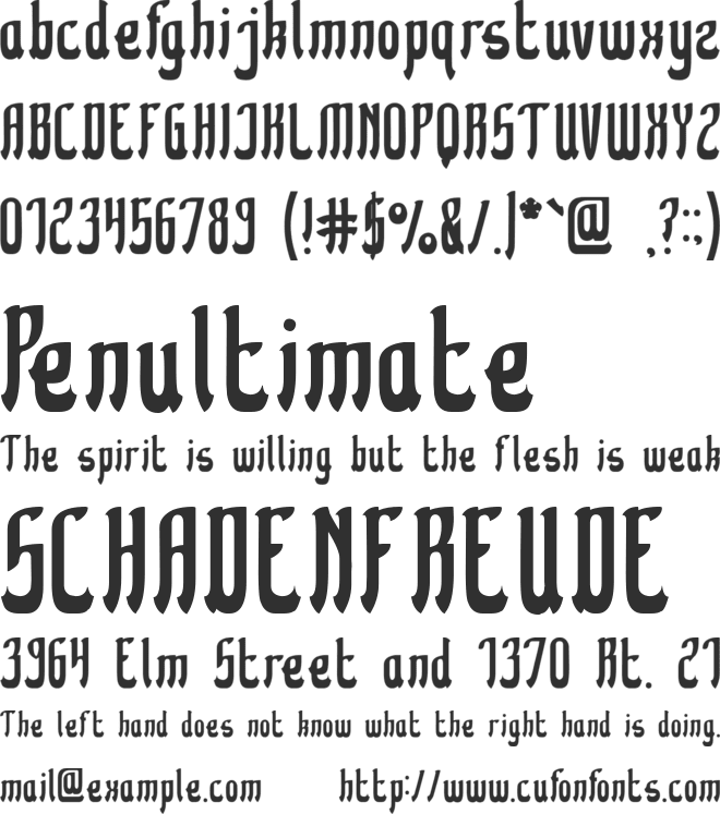 Kingdom of Heart font preview