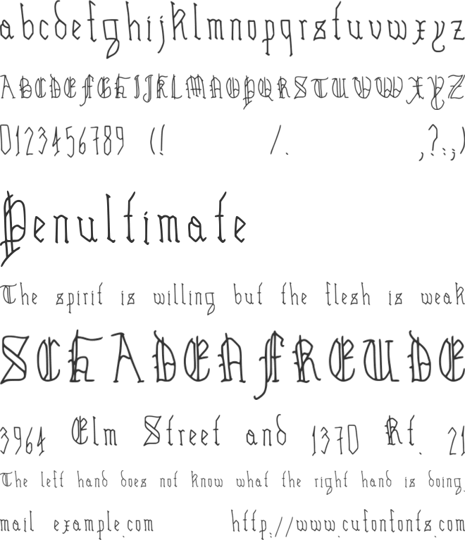 Hairline Quadrata font preview