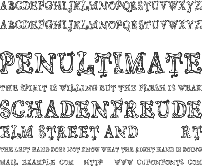 CF Sortilege font preview