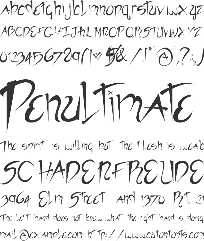 RebelSlasher font preview