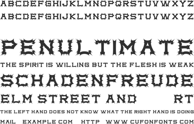 Complex bruja font preview