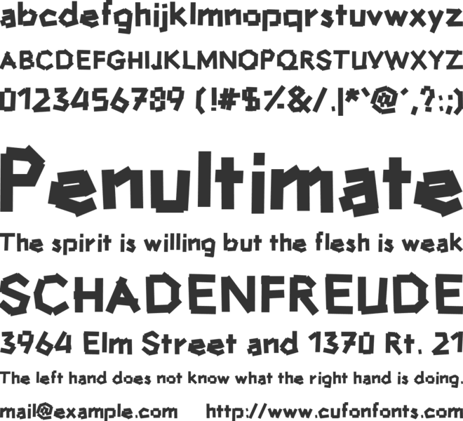 hammerandnails font preview