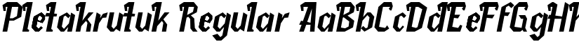 Pletakrutuk Regular font