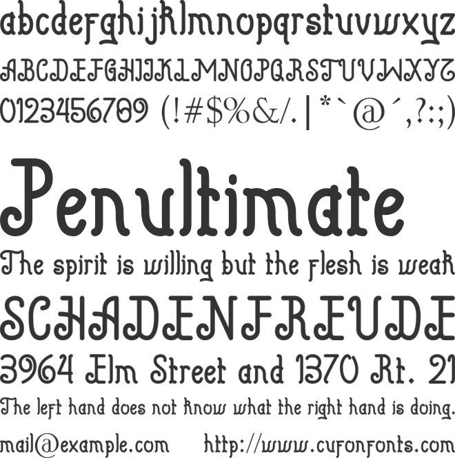 Beguyur font preview