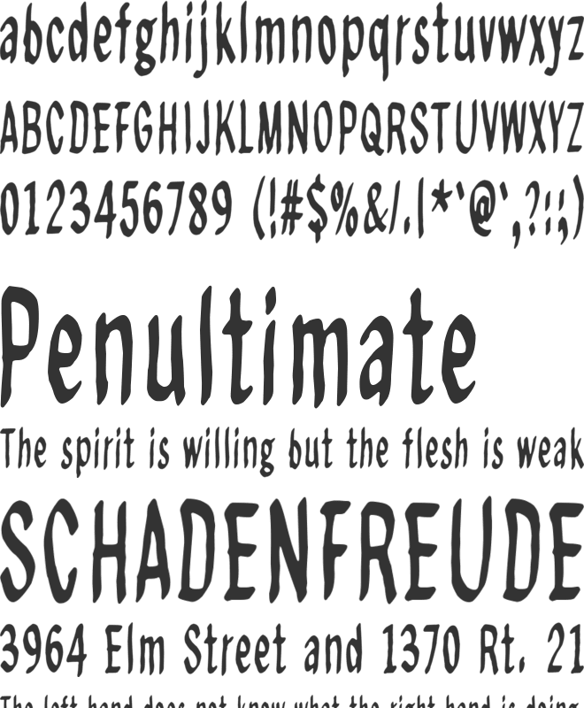 Regurgance font preview