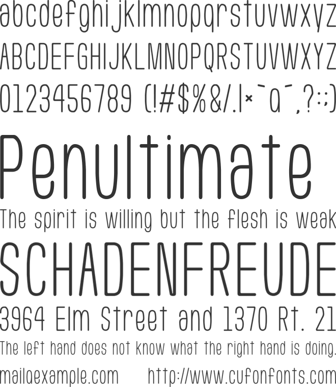 Usuazi Hosomozi font preview