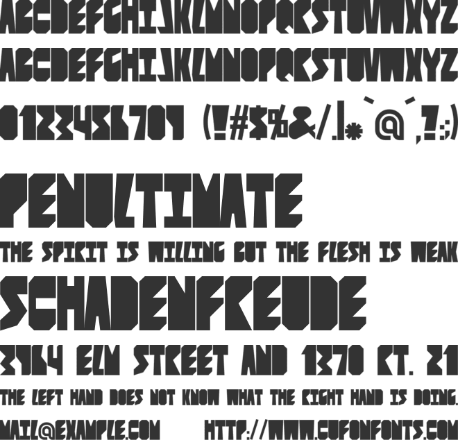 Contingents font preview