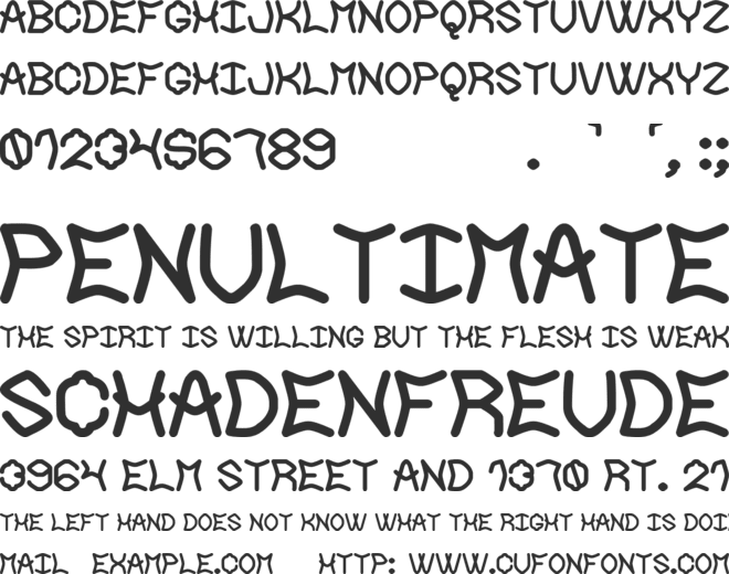 The Neckbreaker St font preview