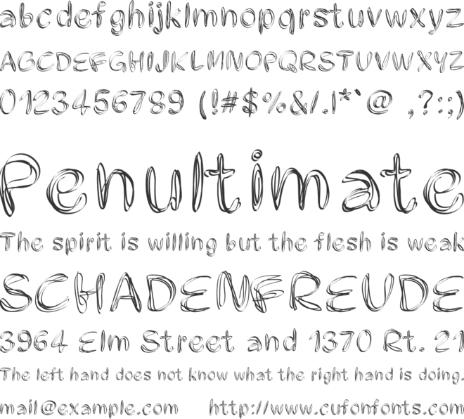 PWFilament font preview
