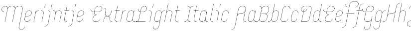 Merijntje ExtraLight Italic font