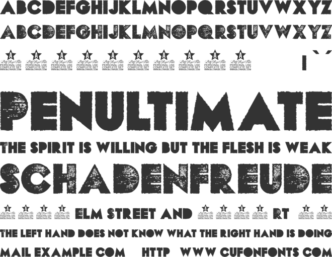 NITROGODS PERSONAL USE font preview