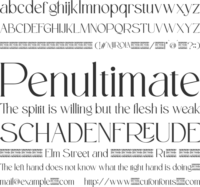 Mirola Personal Use font preview