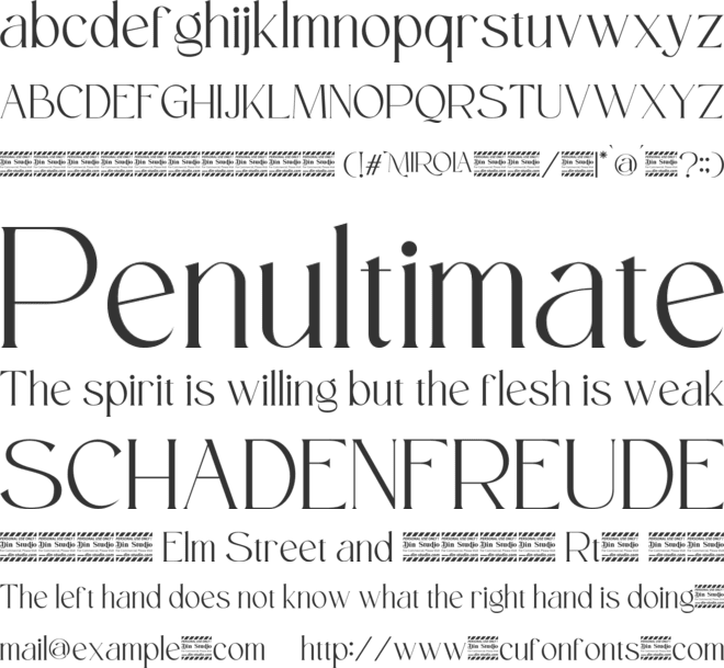 Mirola Personal Use font preview