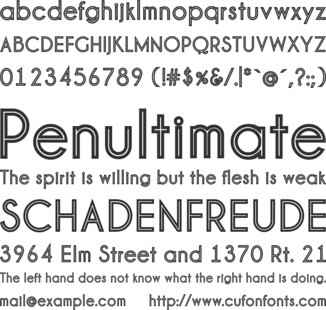 Pinstripe Limo font preview