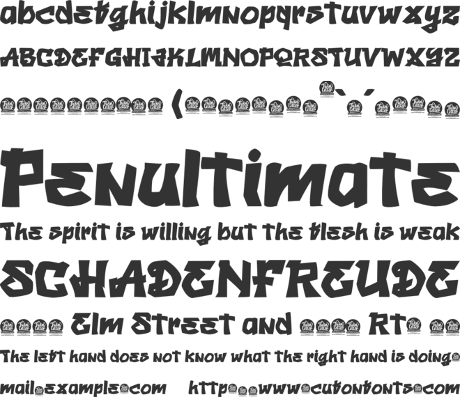 REACH YOU font preview