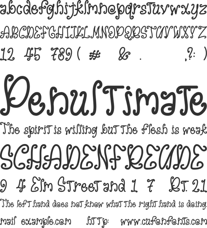 Crully font preview