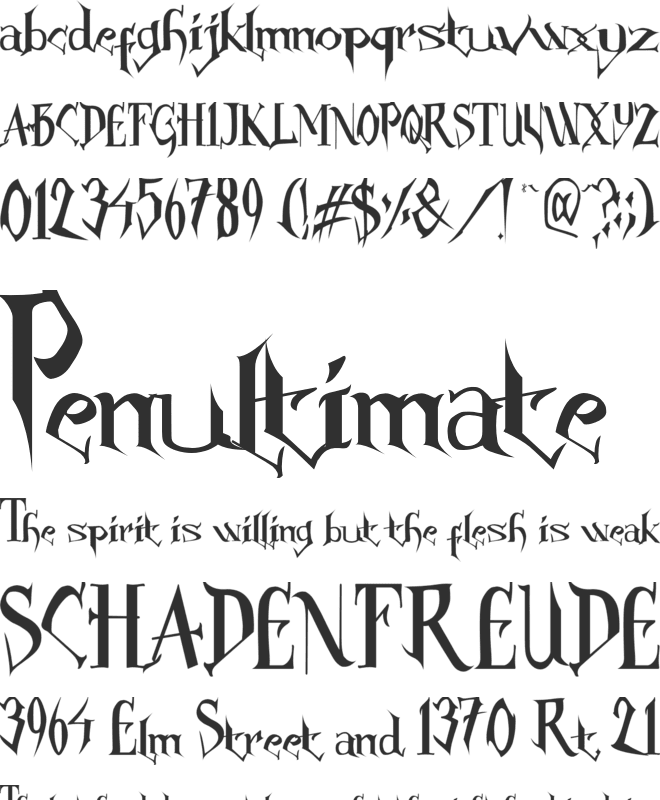 Witch font preview