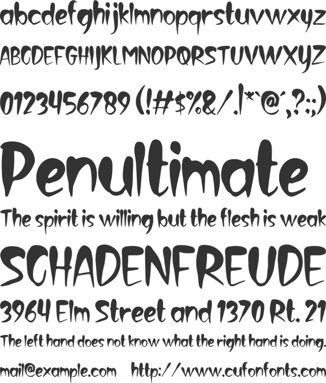 Creepy Face font preview