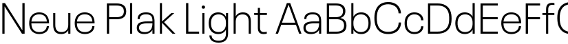 Neue Plak Light font