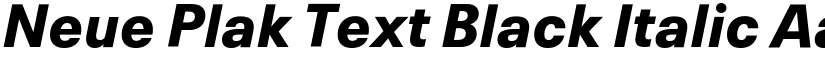 Neue Plak Text Black Italic font