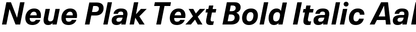 Neue Plak Text Bold Italic font