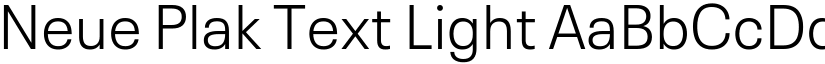 Neue Plak Text Light font