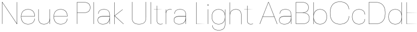 Neue Plak Ultra Light font