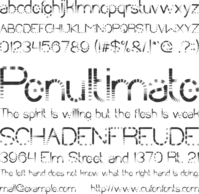CHASING TAIL font preview