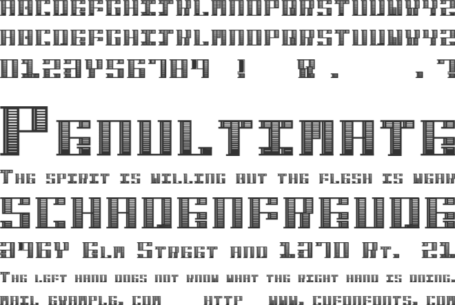 Hardbaq font preview
