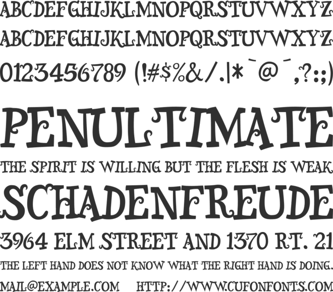 Snidely font preview