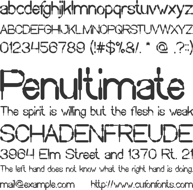 Sausage font preview