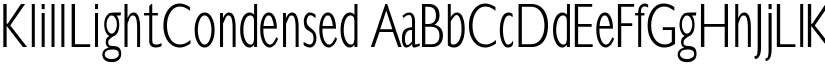 KlillLightCondensed font