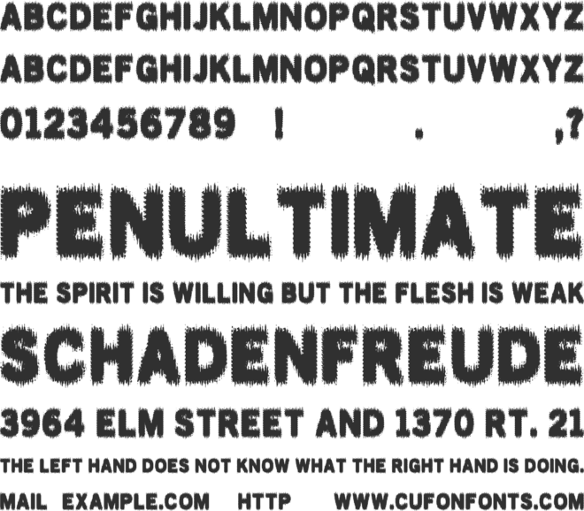 MUDDY TYRES font preview
