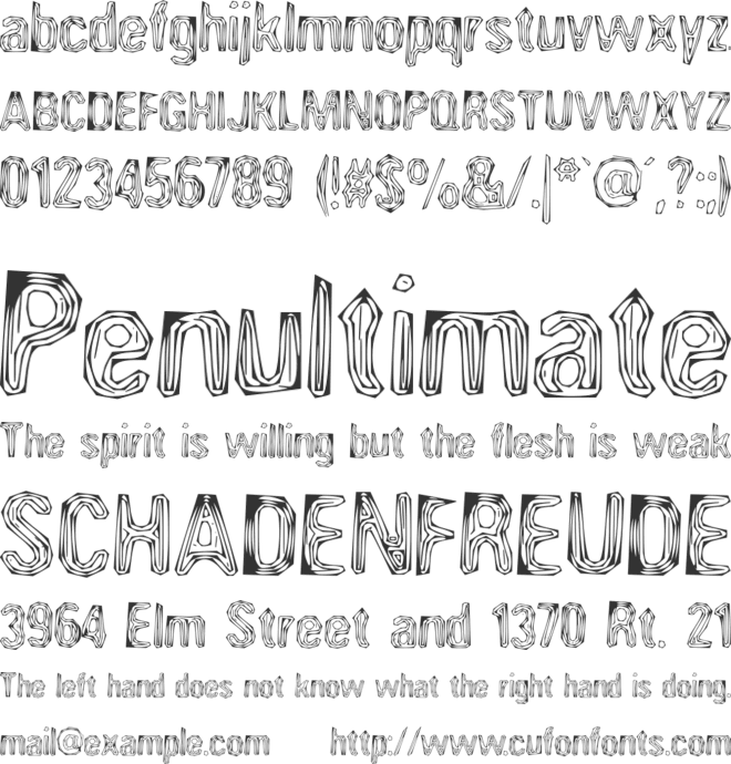 Angioma AOE font preview