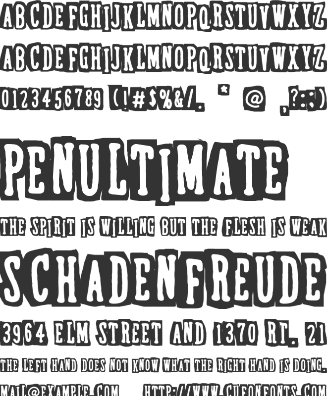 Dubious Reputation font preview