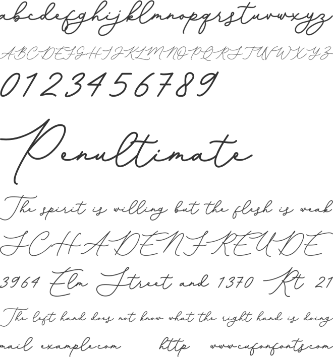 Bianca Clarinda font preview