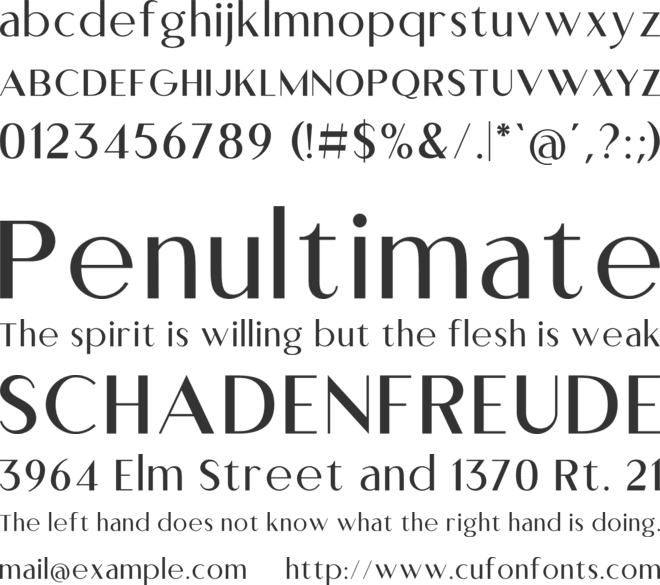 Abigral font preview