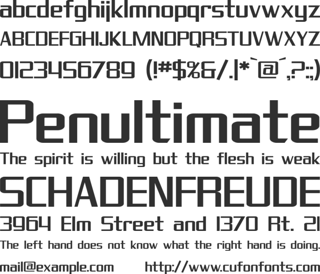 SF Theramin Gothic font preview