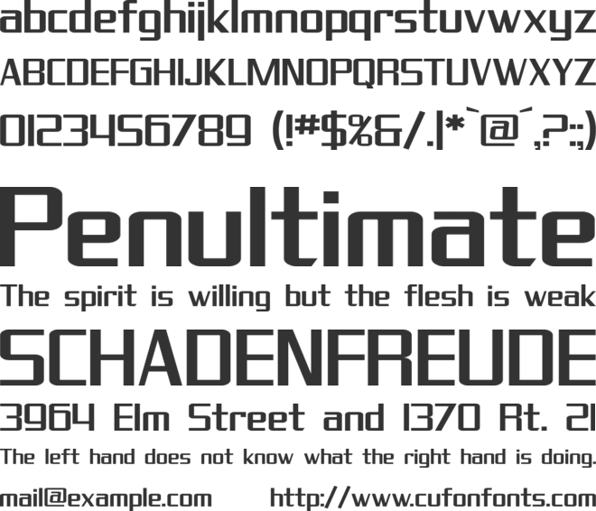 SF Theramin Gothic font preview