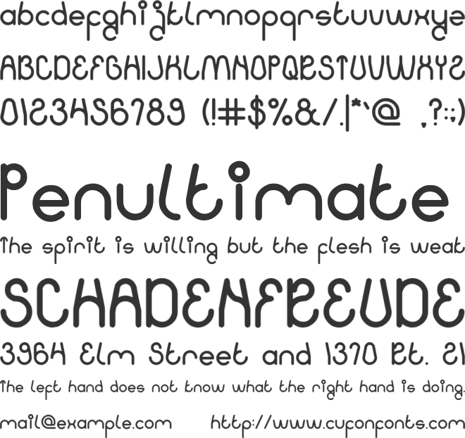 KiSSING THE RAIN font preview