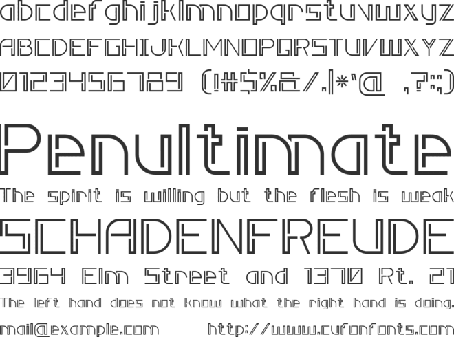 Double Line 7 font preview