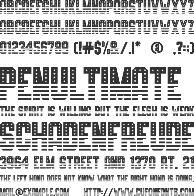 UNITED STAR font preview