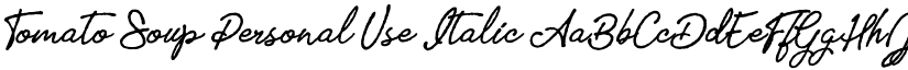 Tomato Soup Personal Use Italic font