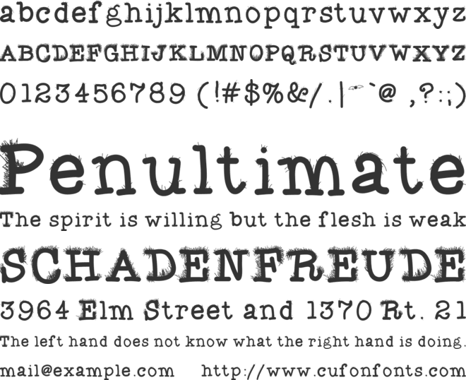 FuzzyBat font preview