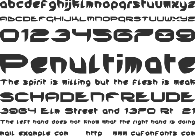 HARD EDGE font preview