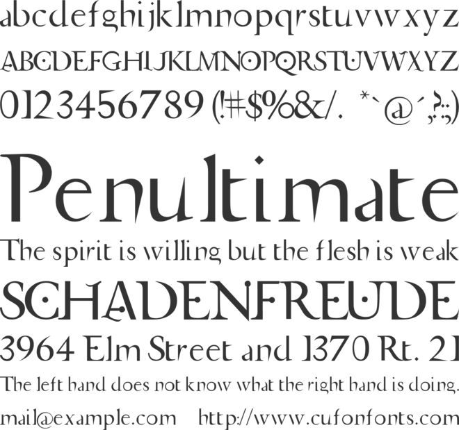 Jupiter Ascending font preview