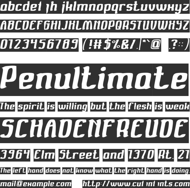 VALUABLE font preview