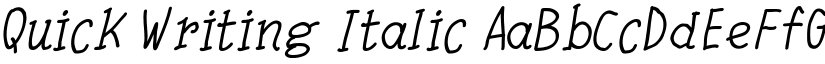 Quick Writing Italic font