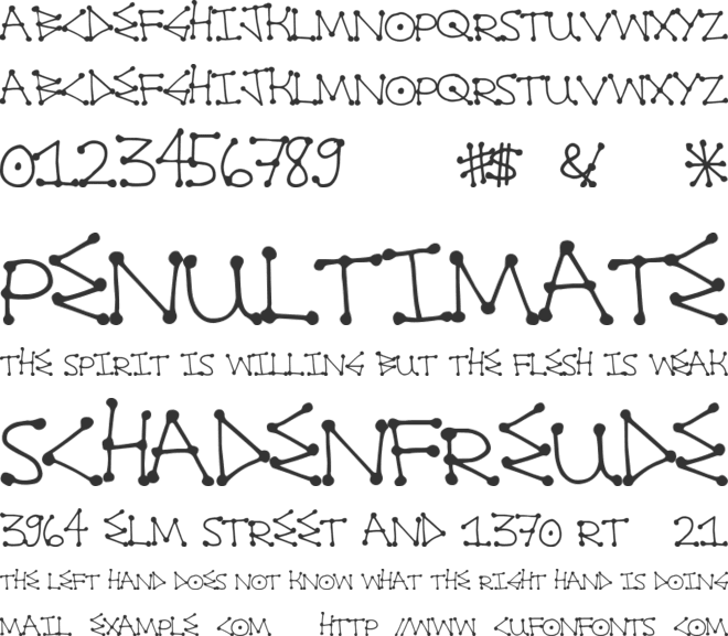 DotLine font preview